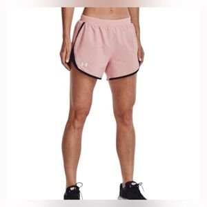 Under Armour Womens Sz Small 3.5” Fly By 2.0 Pink Black Running Athletic Shorts